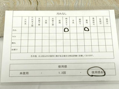 平和屋着物◎六通柄　京袋帯　立波文　金糸　DAAY6514ea