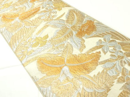平和屋着物◎六通柄　本袋帯　蘭　金銀糸　正絹　逸品　DAAY6517ea