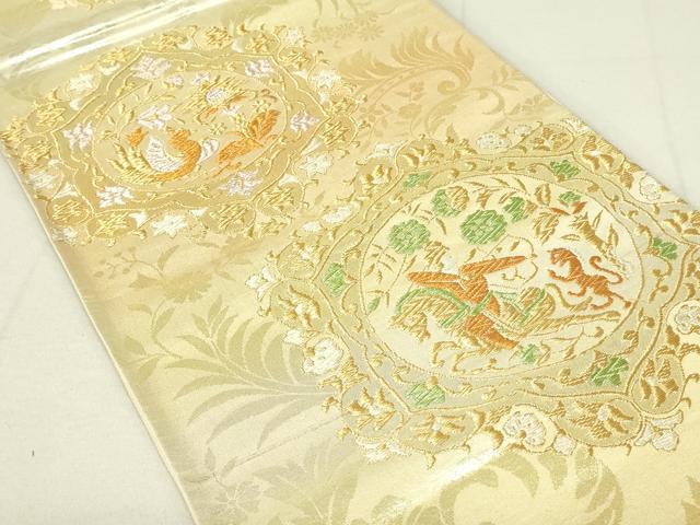 平和屋着物◎六通柄袋帯　狩猟鳥獣文　金銀糸　正絹　逸品　DAAY6578qp
