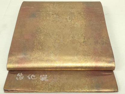 平和屋着物◎六通柄袋帯　霞文　引箔　正絹　逸品　DAAY6585qp