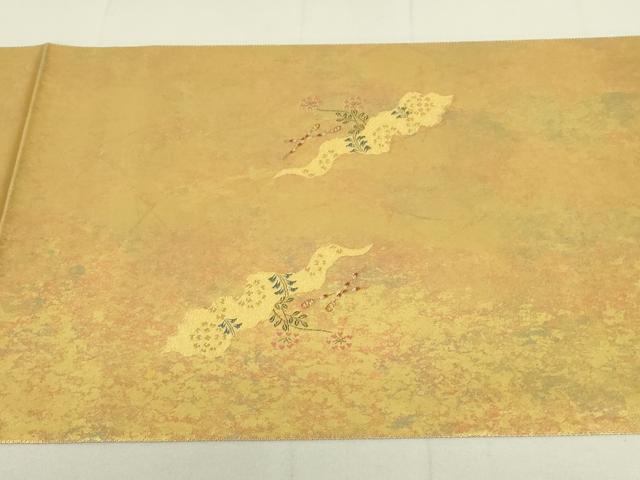 平和屋着物◎太鼓柄袋帯　花籠文　ワンポイント　引箔　正絹　逸品　DAAY6591qp