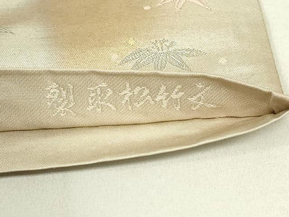 平和屋着物◎六通柄袋帯　みかげ錦　裂取松竹文　金糸　引箔　正絹　逸品　DAAY6633qp