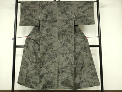 平和屋着物■上質な紬　風景文　正絹　逸品　DAAY6731qp