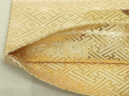 平和屋着物◎佐賀錦　六通柄袋帯　唐織　古裂地紙文　金糸　正絹　逸品　DAAY6750qp