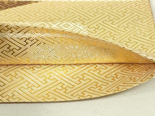 平和屋着物◎佐賀錦　六通柄袋帯　唐織　古裂地紙文　金糸　正絹　逸品　DAAY6750qp