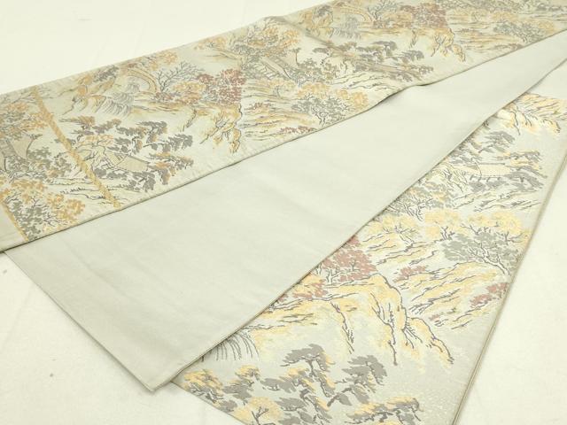 平和屋着物◎六通柄袋帯　風景文　金糸　正絹　逸品　DAAY6765qp