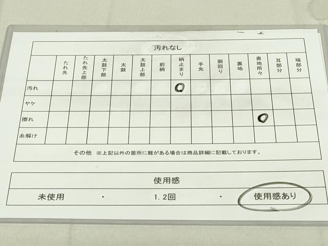 平和屋着物◎太鼓柄袋帯　花喰い鳥　銀糸　正絹　逸品　DAAY6941qp