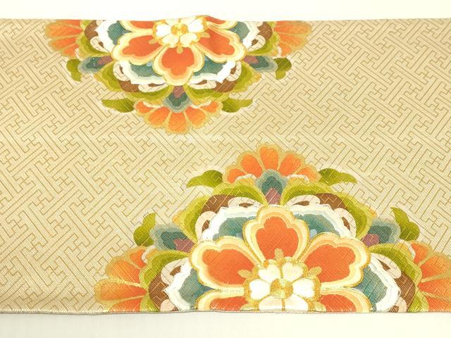 平和屋着物◎佐賀錦　六通柄袋帯　駒刺繍　正倉院花文　金糸　金彩　正絹　逸品　DAAY6991qp