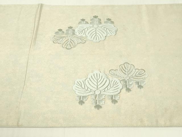 平和屋着物◎太鼓柄袋帯　刺繍　桐　引箔　正絹　逸品　DAAY6992qp