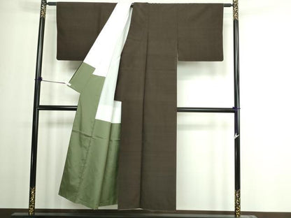 平和屋着物■上質な紬　格子　正絹　逸品　DAAY7573sf