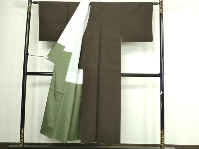 平和屋着物■上質な紬　格子　正絹　逸品　DAAY7573sf
