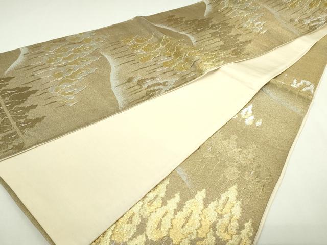 平和屋着物◎六通柄袋帯　樹林文　金銀糸　正絹　逸品　DAAY7597sf