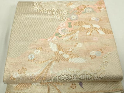 平和屋着物◎六通柄袋帯 鳳凰花文 金銀糸 正絹 逸品 DAAY7601sf