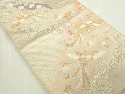 平和屋着物◎六通柄袋帯 鳳凰花文 金銀糸 正絹 逸品 DAAY7601sf