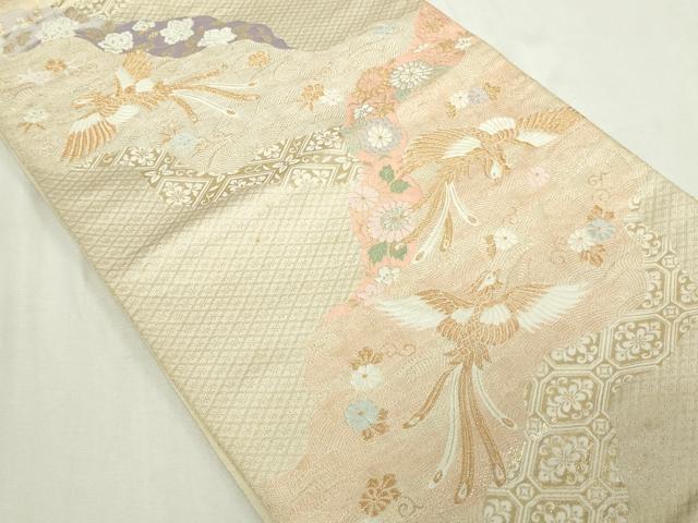 平和屋着物◎六通柄袋帯 鳳凰花文 金銀糸 正絹 逸品 DAAY7601sf