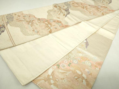 平和屋着物◎六通柄袋帯 鳳凰花文 金銀糸 正絹 逸品 DAAY7601sf