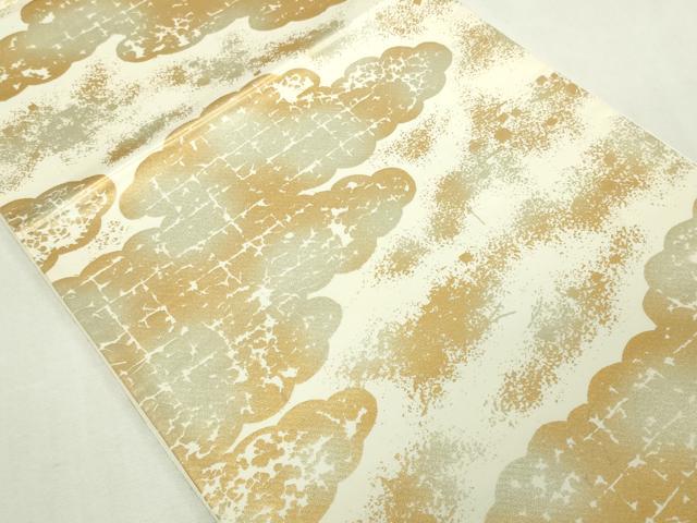 平和屋着物◎六通柄袋帯 雲重ね文 金彩 正絹 逸品 DAAY7603sf