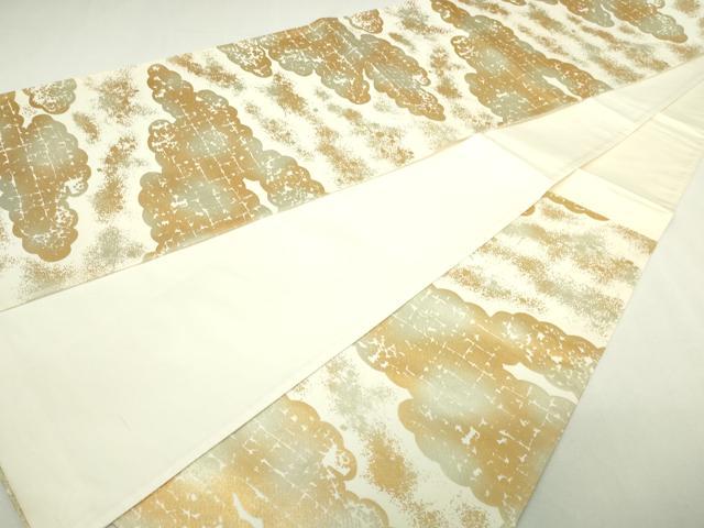 平和屋着物◎六通柄袋帯 雲重ね文 金彩 正絹 逸品 DAAY7603sf