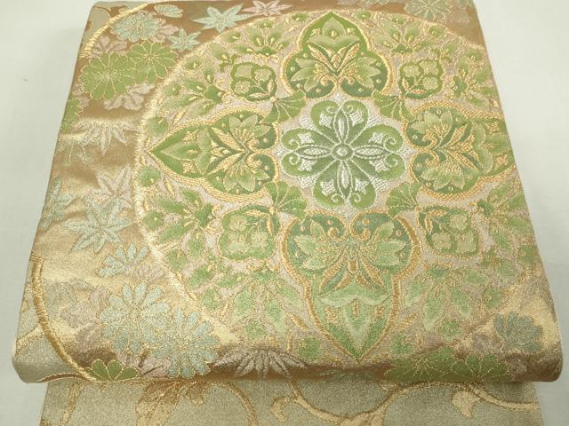 平和屋着物◎六通柄袋帯 花唐草文 金銀糸 正絹 逸品 DAAY7605sf