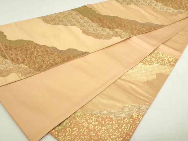 平和屋着物◎六通柄袋帯　道長花唐草文　金糸　正絹　逸品　DAAY7624sf