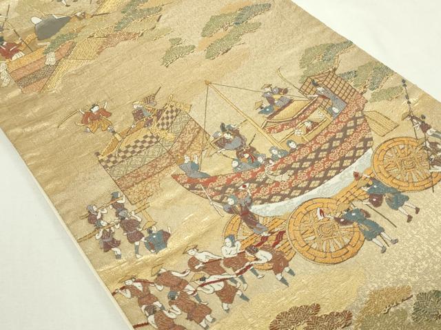 平和屋着物◎六通柄袋帯　祇円稚子　金糸　正絹　逸品　DAAY7626sf