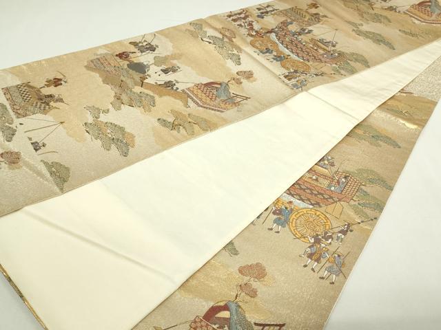 平和屋着物◎六通柄袋帯　祇円稚子　金糸　正絹　逸品　DAAY7626sf