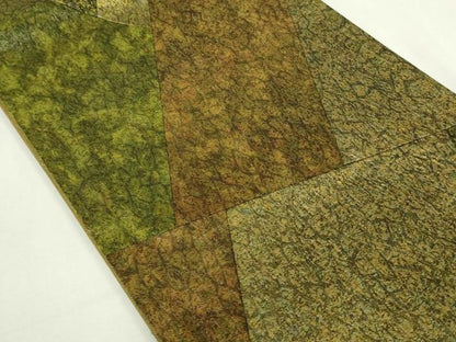 平和屋着物◎六通柄袋帯　切嵌　霞文　金彩　引箔　正絹　逸品　DAAY7762sf