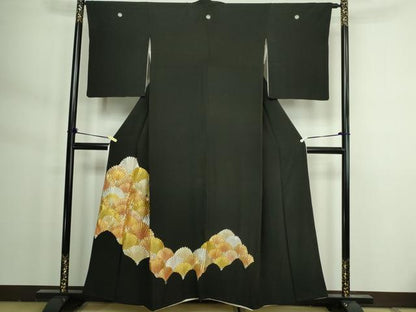 平和屋着物■豪華黒留袖 駒刺繍 総刺繍 松青海波 金銀糸 正絹 逸品 DAAY7847sf