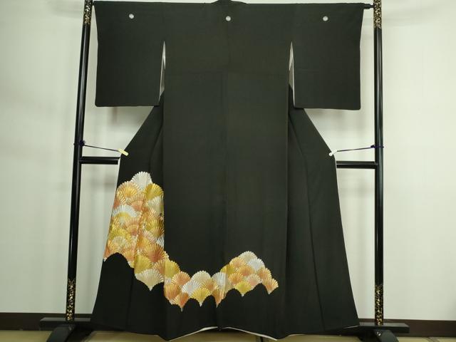 平和屋着物■豪華黒留袖 駒刺繍 総刺繍 松青海波 金銀糸 正絹 逸品 DAAY7847sf
