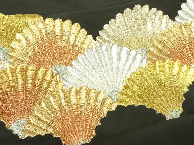平和屋着物■豪華黒留袖 駒刺繍 総刺繍 松青海波 金銀糸 正絹 逸品 DAAY7847sf