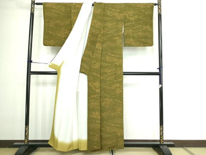 平和屋着物■上質な小紋　風景文　鬼しぼ縮緬　正絹　逸品　DAAY7961sf