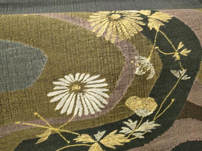 平和屋着物＊夏物 太鼓柄袋帯 流水枝葉文 金銀糸 正絹 逸品 DAAY8006cm