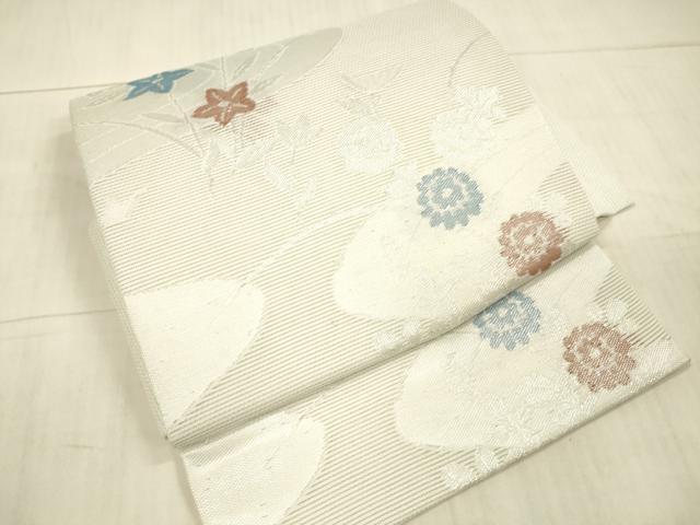 平和屋着物＊夏物 つけ帯 流水草花文 銀糸 DAAY8007cm