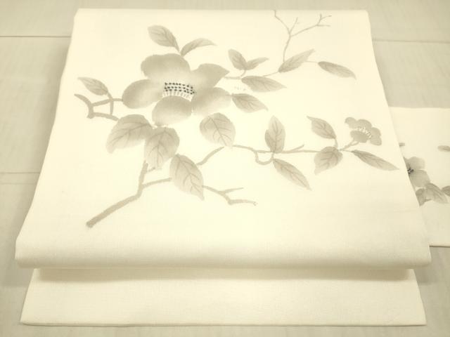 平和屋着物＊夏物 九寸名古屋帯 手描き 枝花文 正絹 逸品 DAAY8010cm