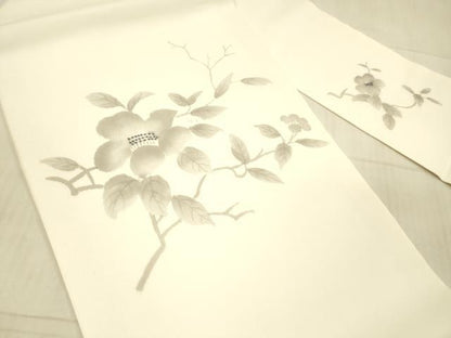 平和屋着物＊夏物 九寸名古屋帯 手描き 枝花文 正絹 逸品 DAAY8010cm
