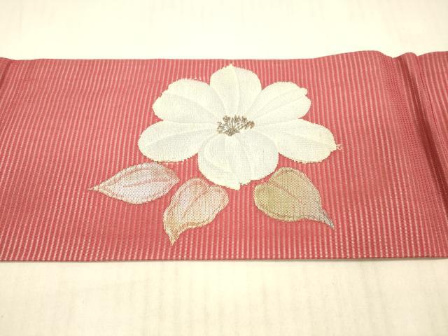 平和屋着物＊夏物 九寸名古屋帯 枝花文 金銀糸 正絹 逸品 DAAY8023cm