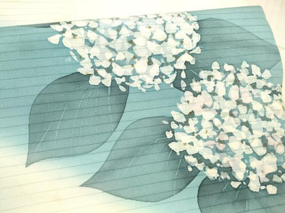 平和屋着物＊夏物　絽塩瀬　九寸名古屋帯　手描き　紫陽花　正絹　逸品　DAAY8024cm