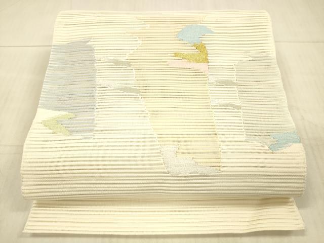 平和屋着物＊夏物 絽綴れ 八寸名古屋帯 抽象文様 金銀糸 正絹 逸品 DAAY8027cm