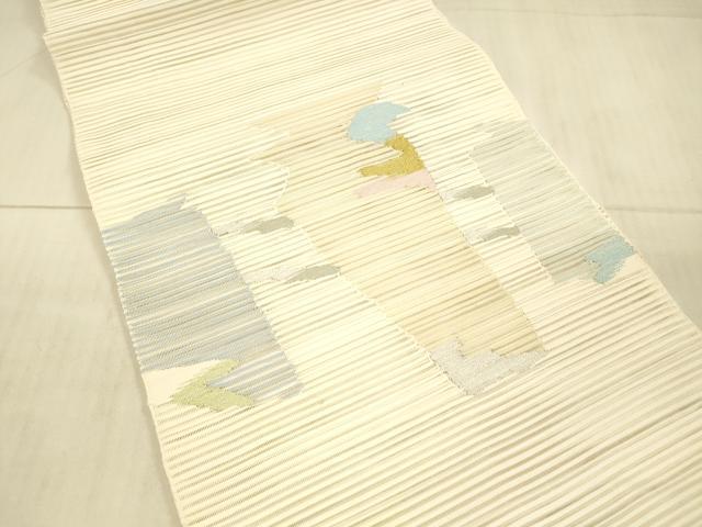 平和屋着物＊夏物 絽綴れ 八寸名古屋帯 抽象文様 金銀糸 正絹 逸品 DAAY8027cm