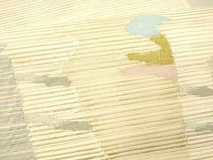 平和屋着物＊夏物 絽綴れ 八寸名古屋帯 抽象文様 金銀糸 正絹 逸品 DAAY8027cm