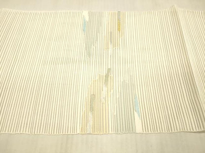 平和屋着物＊夏物 絽綴れ 八寸名古屋帯 抽象文様 金銀糸 正絹 逸品 DAAY8027cm