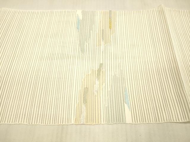 平和屋着物＊夏物 絽綴れ 八寸名古屋帯 抽象文様 金銀糸 正絹 逸品 DAAY8027cm