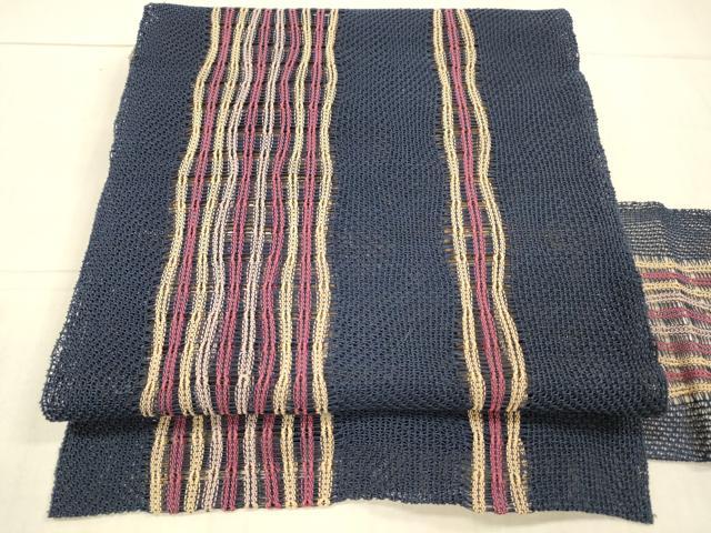 平和屋着物＊夏物 八寸名古屋帯 間道 正絹 逸品 DAAY8029cm