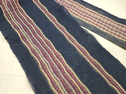 平和屋着物＊夏物 八寸名古屋帯 間道 正絹 逸品 DAAY8029cm
