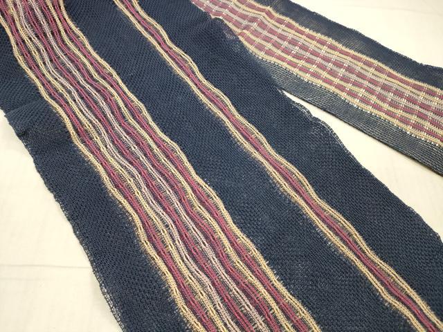 平和屋着物＊夏物 八寸名古屋帯 間道 正絹 逸品 DAAY8029cm