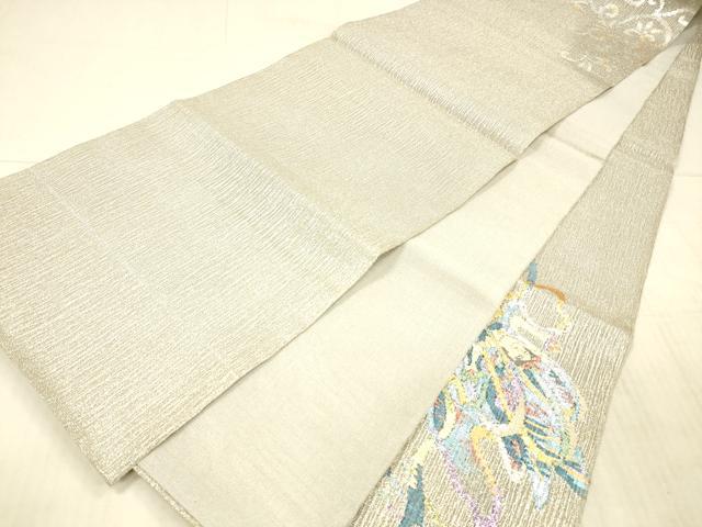 平和屋着物＊夏物 太鼓柄袋帯 櫛織 女人文 金銀彩 正絹 逸品 DAAY8031cm