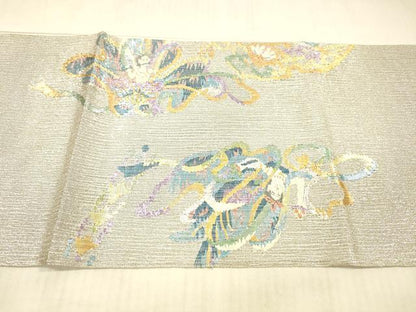 平和屋着物＊夏物 太鼓柄袋帯 櫛織 女人文 金銀彩 正絹 逸品 DAAY8031cm