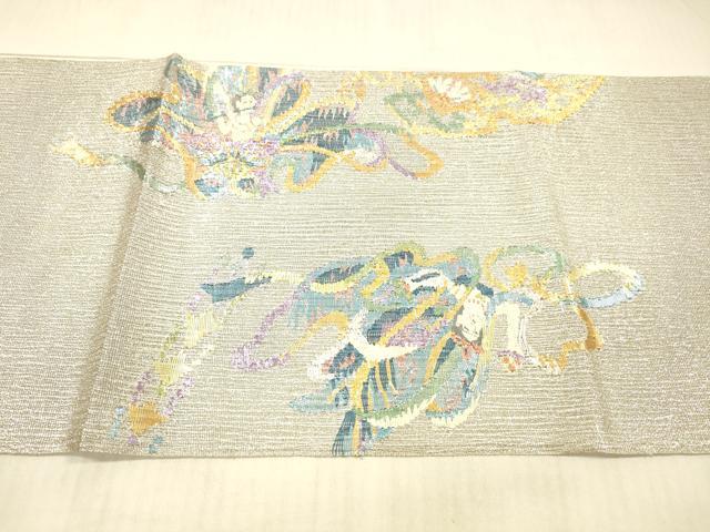 平和屋着物＊夏物 太鼓柄袋帯 櫛織 女人文 金銀彩 正絹 逸品 DAAY8031cm