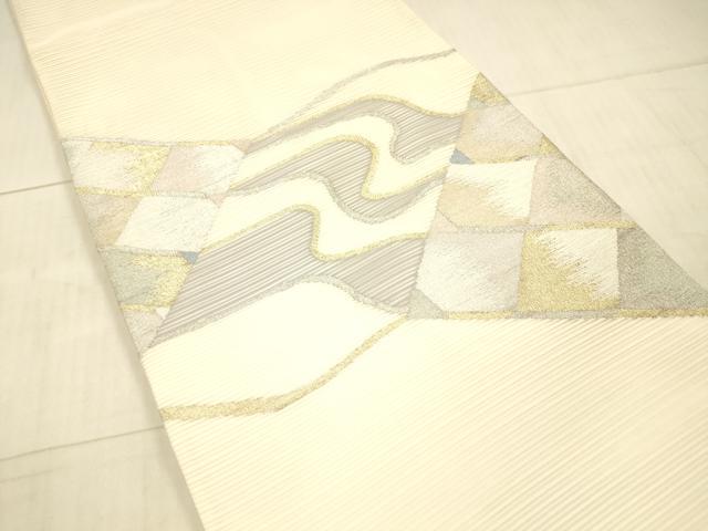 平和屋着物＊夏物 絽綴れ 太鼓柄袋帯 抽象流水文 金銀糸 正絹 逸品 DAAY8032cm