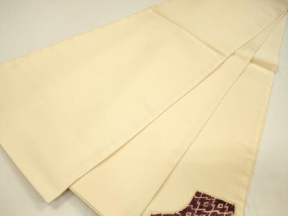 平和屋着物●太鼓柄袋帯　地紙草花文　辻が花　正絹　逸品　DAAY8033cm